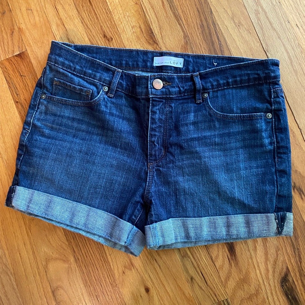 LOFT Roll Cuff Denim Shorts, Size 29/8
